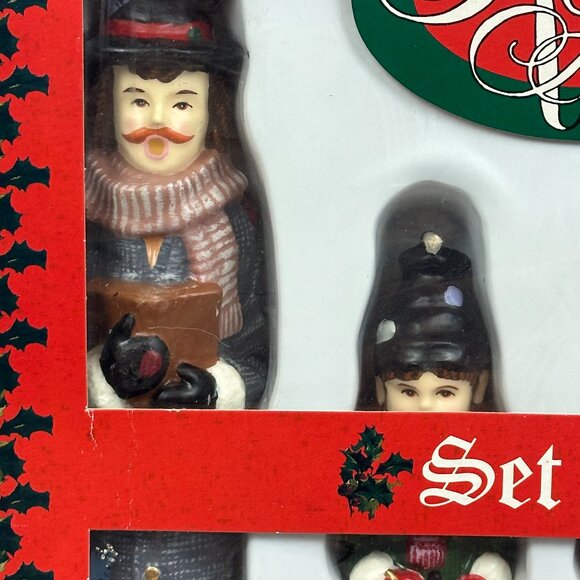 NEW Vintage Robert Alan Candle Company COUNTRY CHRISTMAS CAROLER TAPERS Set of 4 - Picture 2 of 6